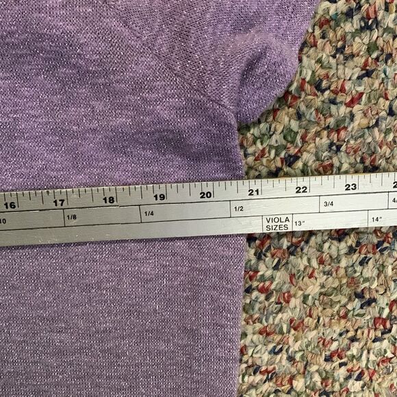 Juicy Couture Purple Metallic Ombre Cold Shoulder Short Sleeve Top Size XL - Picture 9 of 11